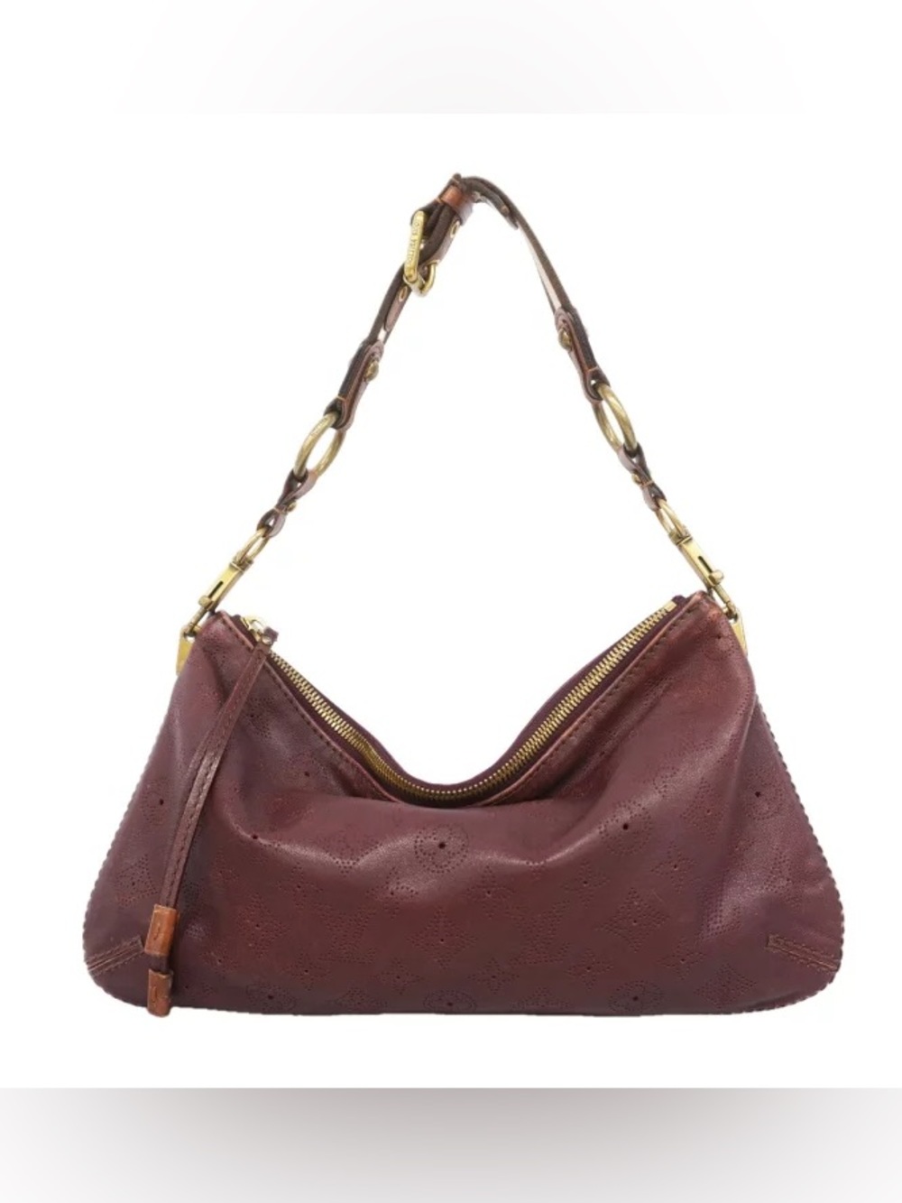 Authentic Louis Vuitton RARE Pochette Onatah burgundy Mahina perforated leather